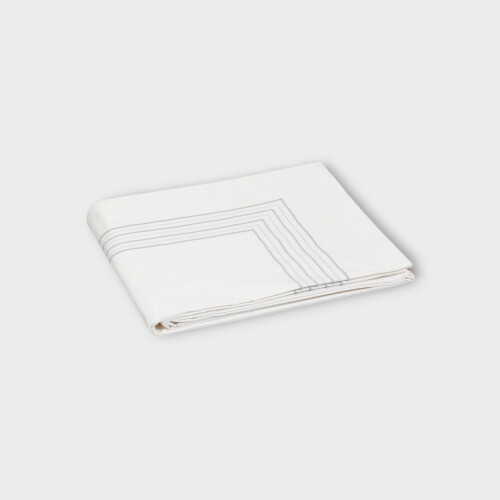 Biancheria da letto GUBBIO SOPRA LENZUOLO RASO RICAMATO White/Silver Grey E1GUTSH030177