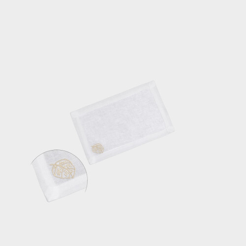 Tavola TOVAGLIOLO 6X FEUILLAGE Misto lino ricamato Timothy Corrigan for Dea White/Ivory EUIBNAP090115