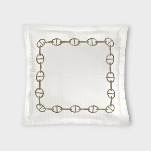 Biancheria da letto Federa Raso ricamato Chaine Timothy Corrigan for Dea White/Moka EHCTSHQ650180