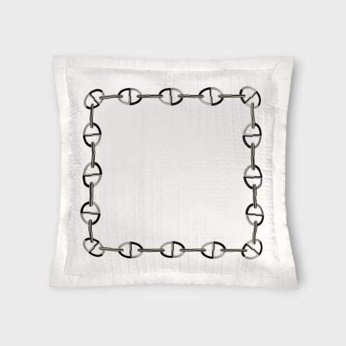 Biancheria da letto Federa Raso ricamato Chaine Timothy Corrigan for Dea White/Black EHCTSHQ650116