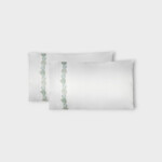 FEUILLAGE Pair pillow cases  (EMBROIDERY ON COTTON PERCALE)