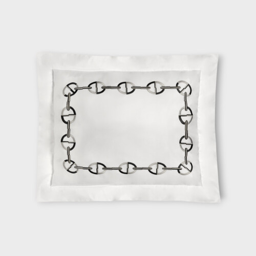 Biancheria da letto CHAINE T. FEDERA 4 VOLANTS RASO RICAMATO   White/Black EHCTSHA750116