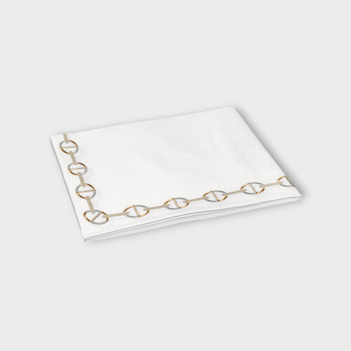 Biancheria da letto CHAINE T. Copriletto (PIQUET RICAMATO)   White/Moka EHCTBED710180