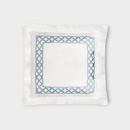Bedding FRETWORK T. Sham (EMBROIDERY ON COTTON SATEEN) Timothy Corrigan for Dea   Acquamarina EWFRSHA650150