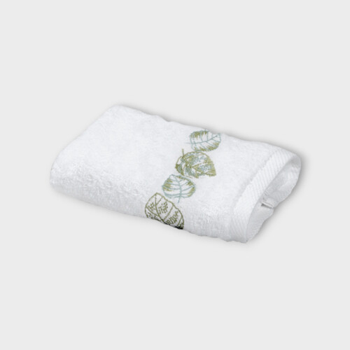 Biancheria bagno FEUILLAGE T. ASCIUGAMANO OSPITI   White/Sage Green EUISGTO360130
