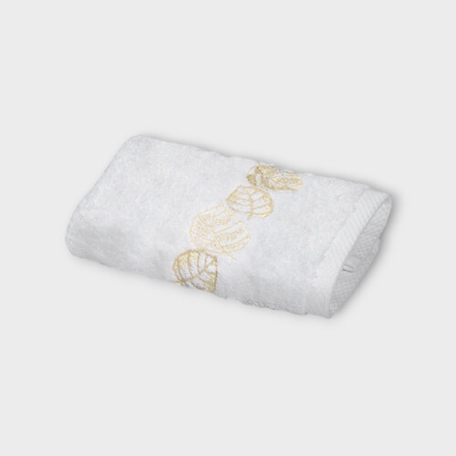 Biancheria bagno FEUILLAGE ASCIUGAMANO VISO   White/Ivory EUISWCL320115