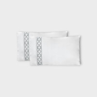 View all FRETWORK T. Pair pillow cases  (EMBROIDERY ON COTTON PERCALE) Timothy Corrigan for Dea
