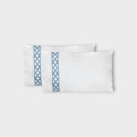 View all FRETWORK T. Pair pillow cases  (EMBROIDERY ON COTTON PERCALE) Timothy Corrigan for Dea