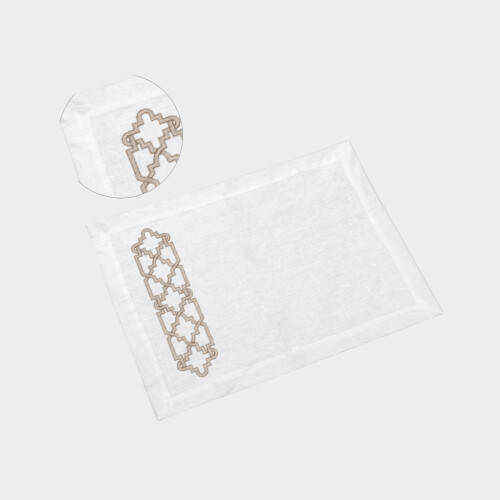 Tavola Tovaglietta Fretwork White/Kaki EWFOPLM000110