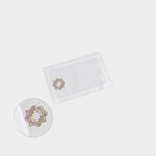 Tavola Set da 6 tovagliolini da cocktail Fretwork White/Kaki EWFBNAP090110