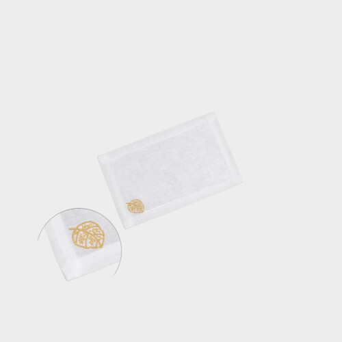 Tavola TOVAGLIOLO 6X FEUILLAGE Misto lino ricamato Timothy Corrigan for Dea White/Golden Yellow EUIBNAP090161