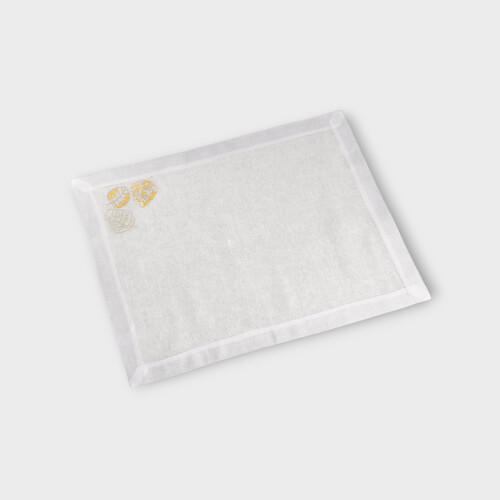 Tavola TOVAGLIETTA AMERICANA FEUILLAGE Timothy Corrigan for Dea White/Golden Yellow EUIOPLM000161