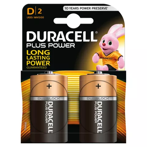 Batterie Plus Power torcia “D” Alcaline - 1,5V - LR20 / MN1300 - 2 pz