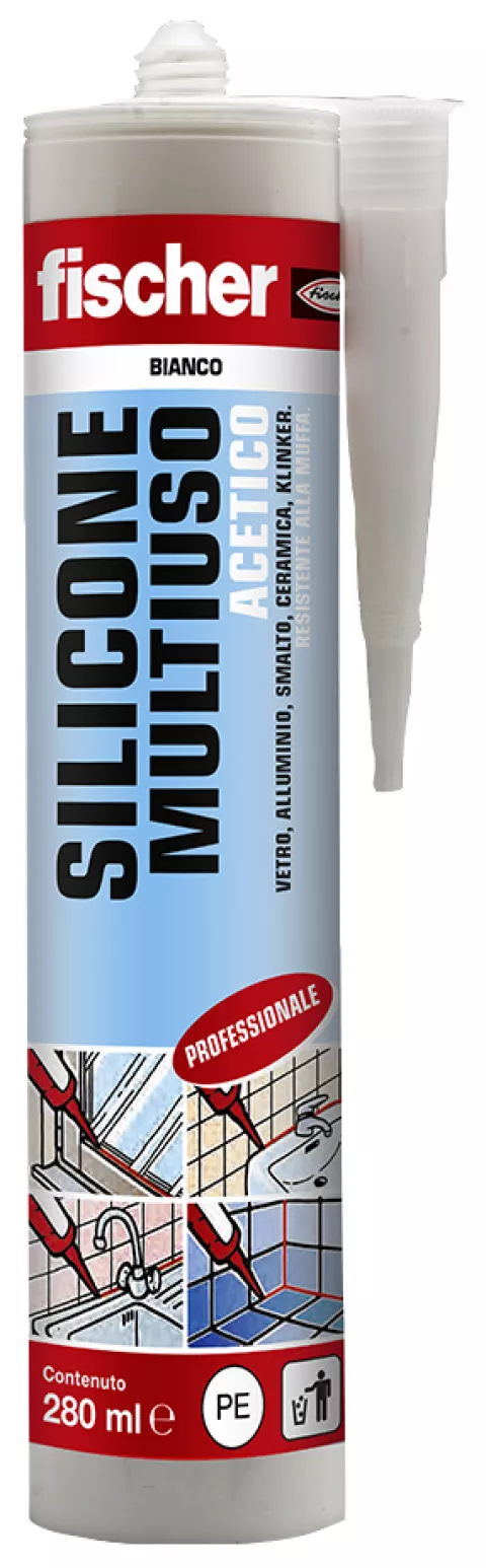 Silicone acetico antimuffa SAM 280 BI - Bianco