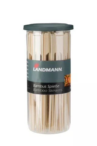 Landmann 100 Spiedini in bambù 19 cm. in vaso di vetro eco