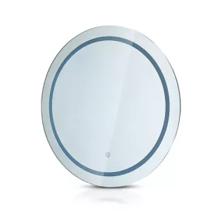 Specchio LED Rotondo 25W con Sistema Anti-appannamento Interruttore Touch 3 in 1 600*35mm IP44