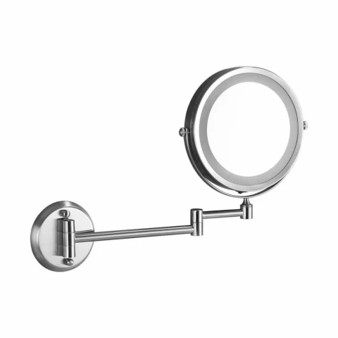 Specchio LED Rotondo 3W Double face Rotabile a 360° con braccio estendibile (ingranditore 3x) D:170mm 6400K IP44