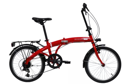 Bicicletta pieghevole 20" Shimano 7 velocità Rossa