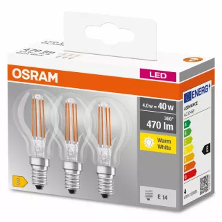OSRAM CLASSIC P 3 LAMPADINE LED SFERA 40W E14 2700°K