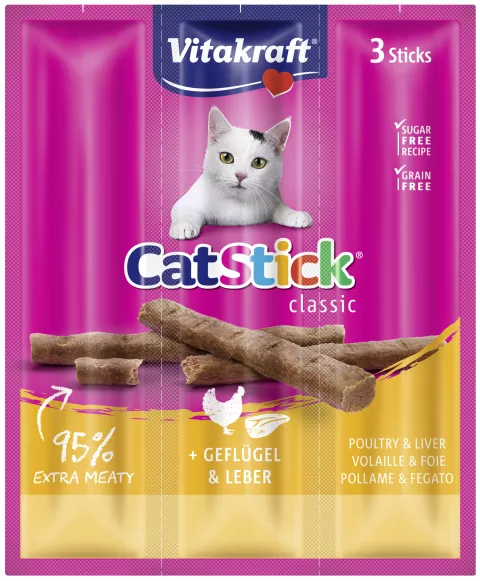 Vitakraft Multipack Cat-stick mini pollo e fegato 20 buste da 18 gr.