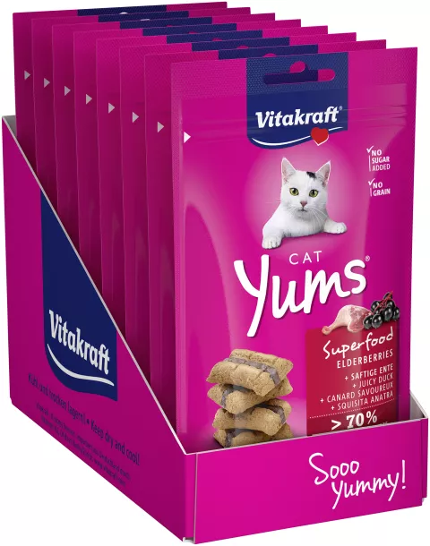 Vitakraft Multipack Cat Yums anatra e sambuco superfood 9 buste da 40 gr.