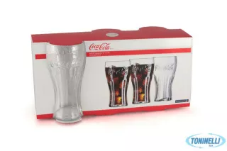 Coca cola confezione 15 bicchieri original cl. 37 in vetro