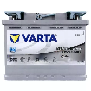 Batteria auto 12 V  Varta Silver Start/Stop AGM, D52,  60ah, spunto 680 ah.