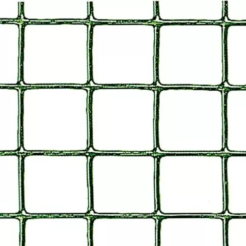 Rete quadra metallica plastificata Verde 1x5 mt. termosaldata