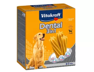 Vitakraft dental 3 in 1 mis M multipack 16 buste con 28 snack cani 720 gr.