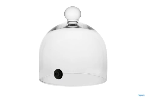 Campana di vetro con foro e guarnizione h. 17x16 Ø cm.