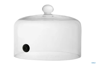 Campana di vetro con foro e guarnizione h. 20x Ø 20,5 cm.