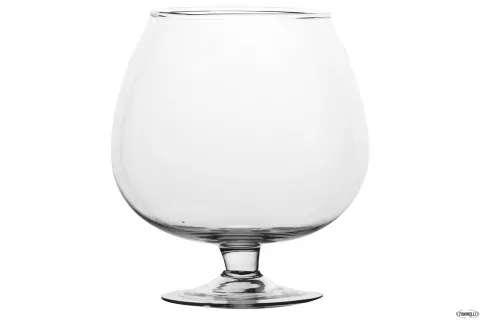 Vaso decorativo coppa cognac in vetro h. 30x Ø 24 cm.