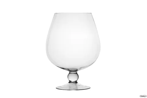 Vaso decorativo coppa cognac in vetro h 36,5x Ø 27,5 cm.