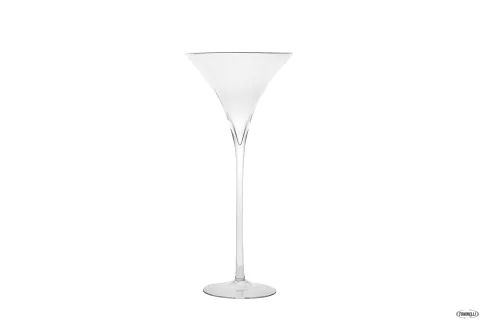 Vaso decorativo coppa martini in vetro h 50x Ø 25 cm. set da 2