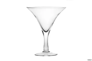 Vaso decorativo coppa martini in vetro h. 30 x Ø 26 cm. set da 2