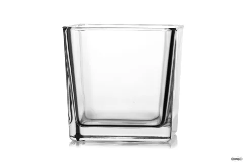 Vaso cubo in vetro 10x10 h 10 cm. set da 6