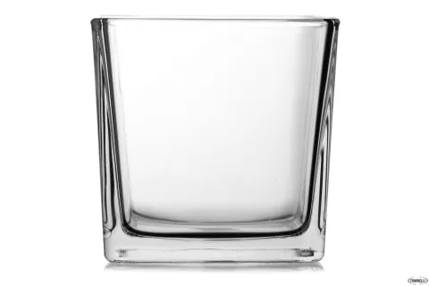 Vaso cubo in vetro 12x12 h 12 cm. set da 6