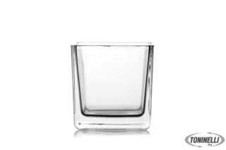 Vasetto cubo in vetro cm. 6x6 h 6 set da 6