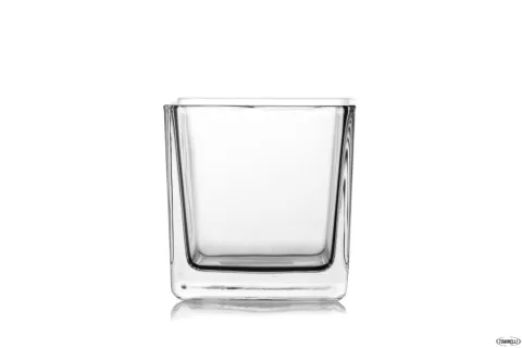 Vaso cubo in vetro 8x8 h 8 cm. set da 6