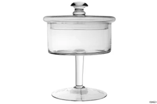 Vaso scatola in vetro con coperchio 25x17 cm.
