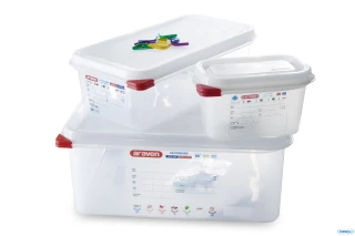 Araven Set 3 contenitori con coperchio gastronorm da 14 lt, 4 lt. e 1 lt.