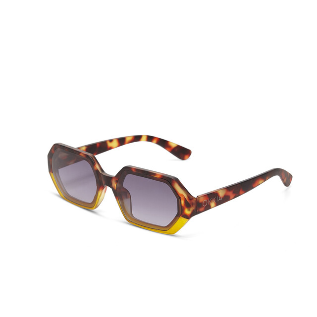 Andrea hexagonal sunglasses | Color Havana yellow