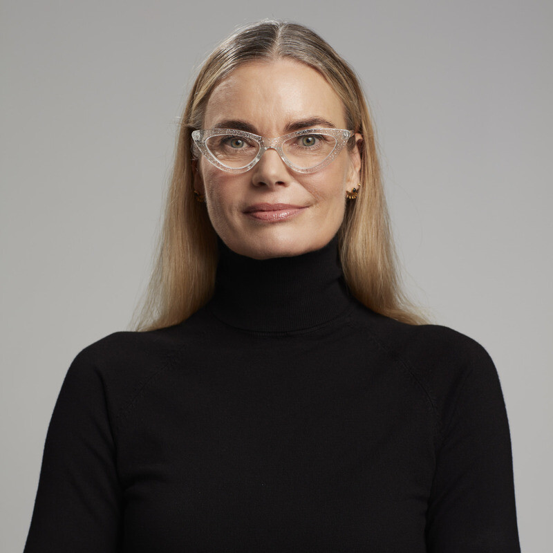 OKKIA Reading Adriana reading Small Cat Eye Silver glitter