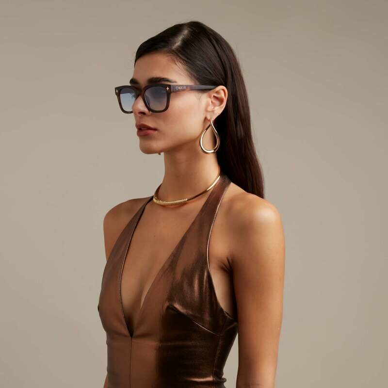 OKKIA Sun Giovanni   Classic Havana and blue (blue lenses)