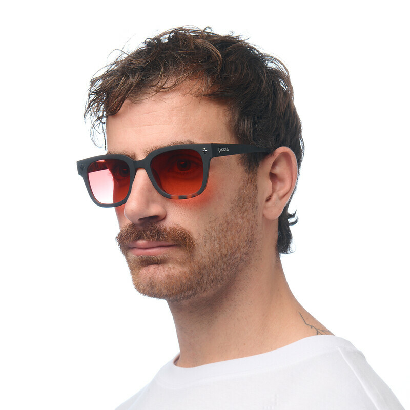 OKKIA Sun Giovanni   Havana Black (red lenses)