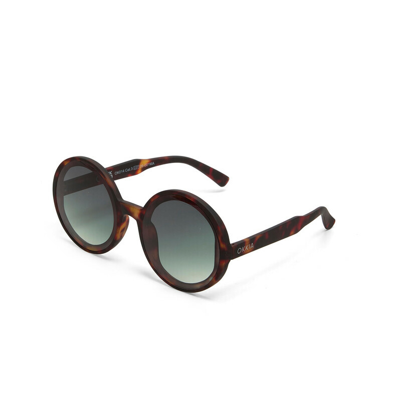 OKKIA Sun Monica Round Classic Havana (green lenses)