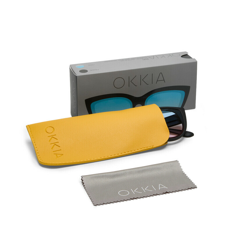 OKKIA Sol Silvia   Negro (lentes azules/rosas)