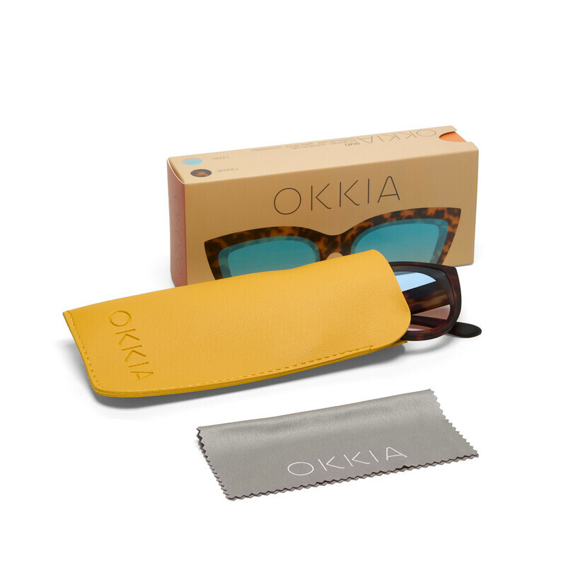 OKKIA Sol Silvia   Classic Havana (lentes azules/rosas)