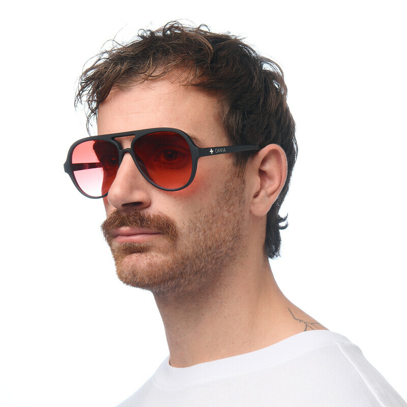 OKKIA Sun Alessio   Black (red lenses)