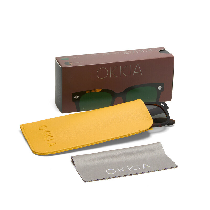 OKKIA شمس جيوفاني Havana Black (عدسات خضراء)